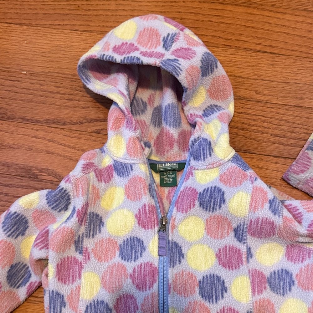 L.L. Bean Multicolor Dot girls Fleece Jacket